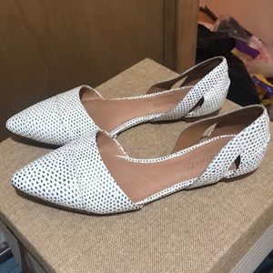 Madewell white dotted d'orsay flats